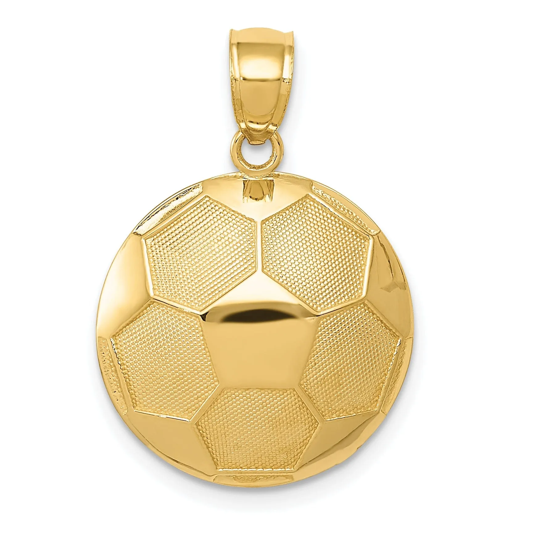 14k Yellow Gold Soccer Ball Charm Pendant