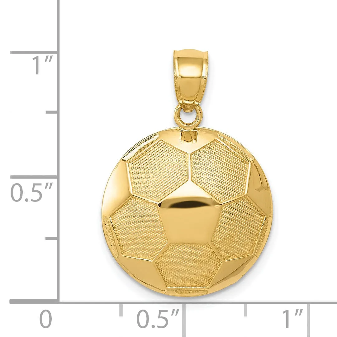 14k Yellow Gold Soccer Ball Charm Pendant