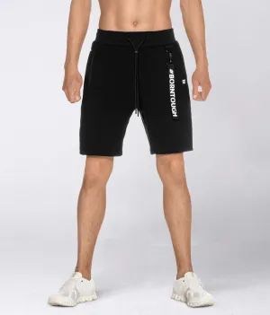 Born Tough Core Fit Zippered Black Crossfit Shorts for Men