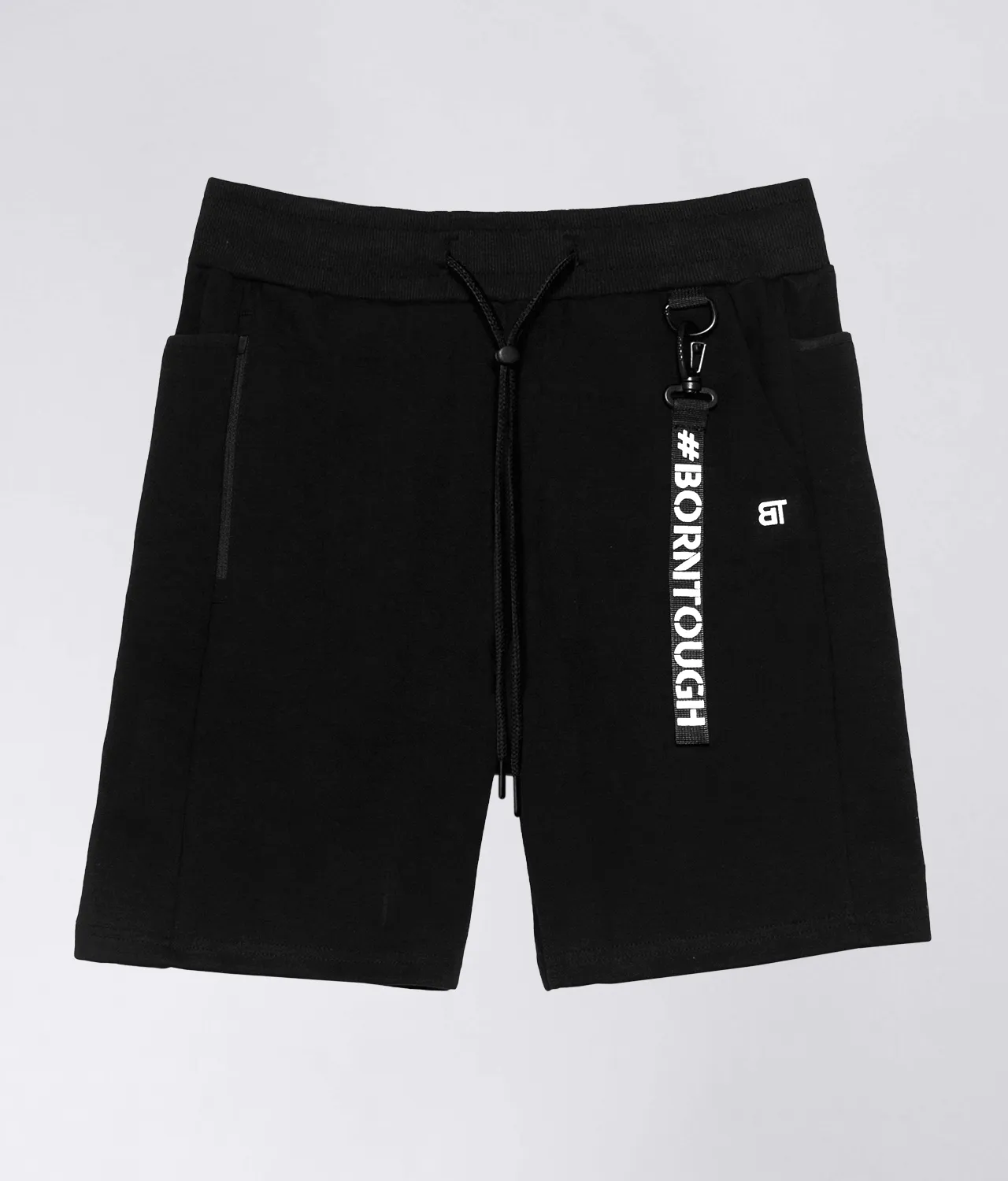 Born Tough Core Fit Zippered Black Crossfit Shorts for Men