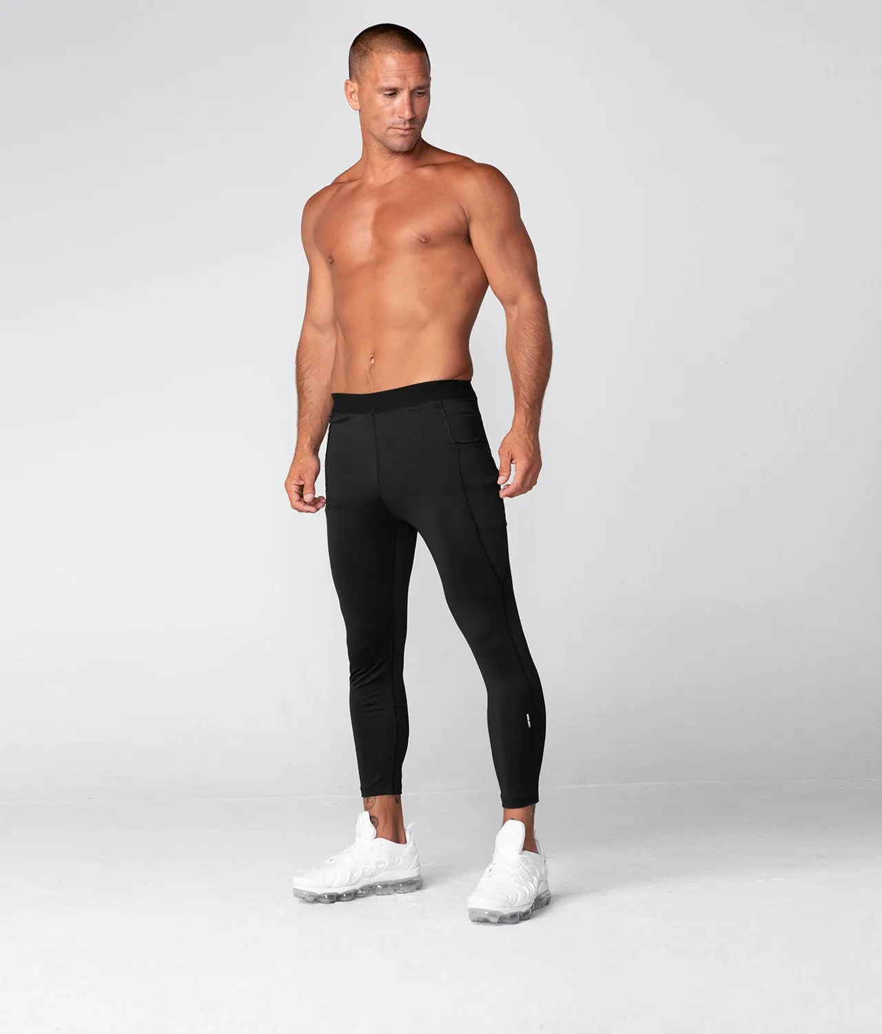 Born Tough Side Pockets Compression Crossfit Pants For Men Black