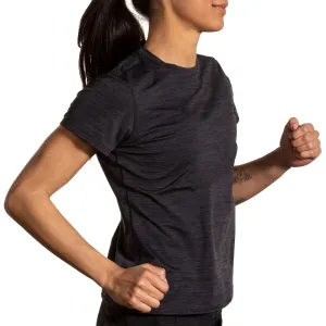 Brooks | Luxe Short Sleeve | Women's | Heather Deep Black