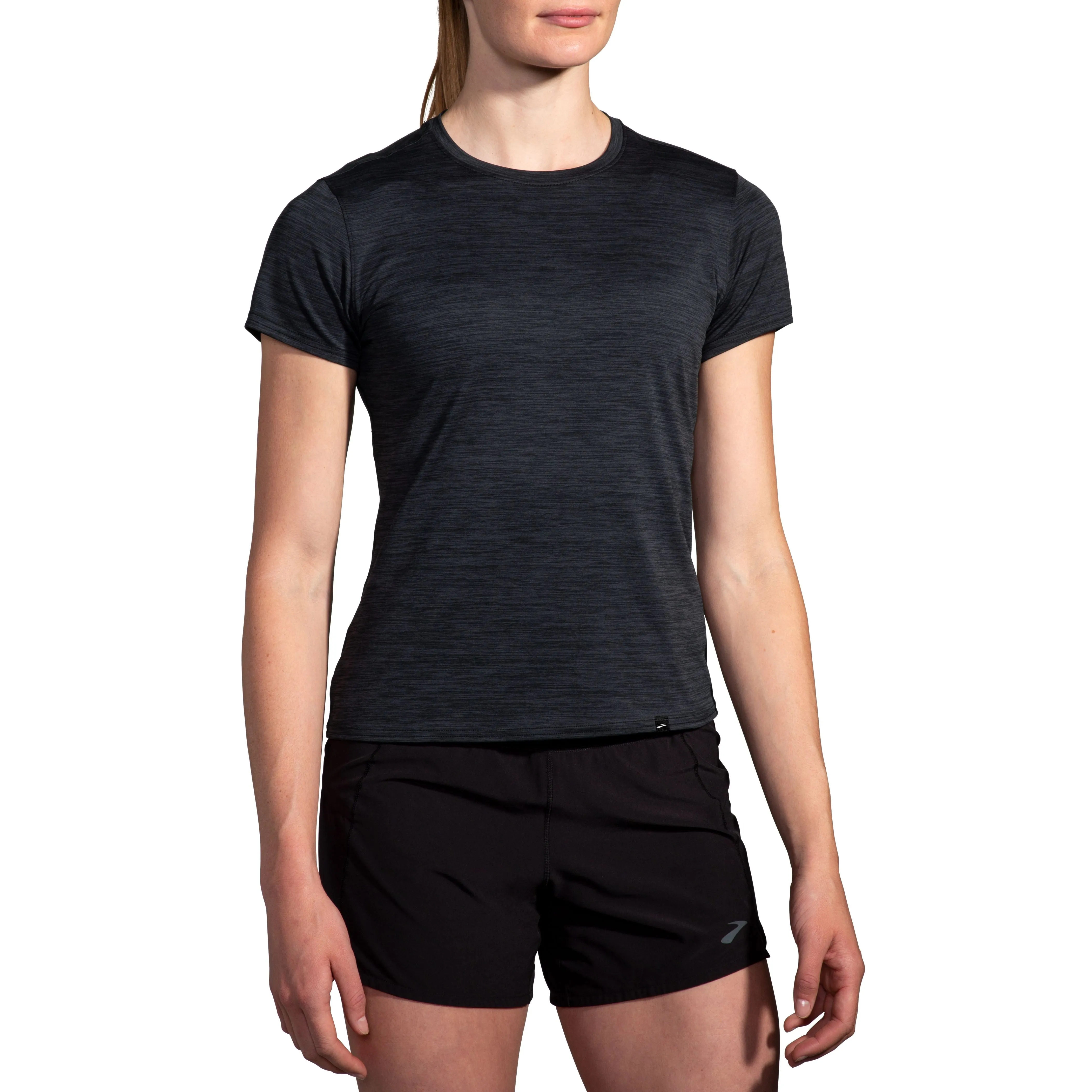 Brooks | Luxe Short Sleeve | Women's | Heather Deep Black