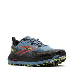 Brooks Men's Cascadia 18 Sneaker in Citadel/Ebony/Lime