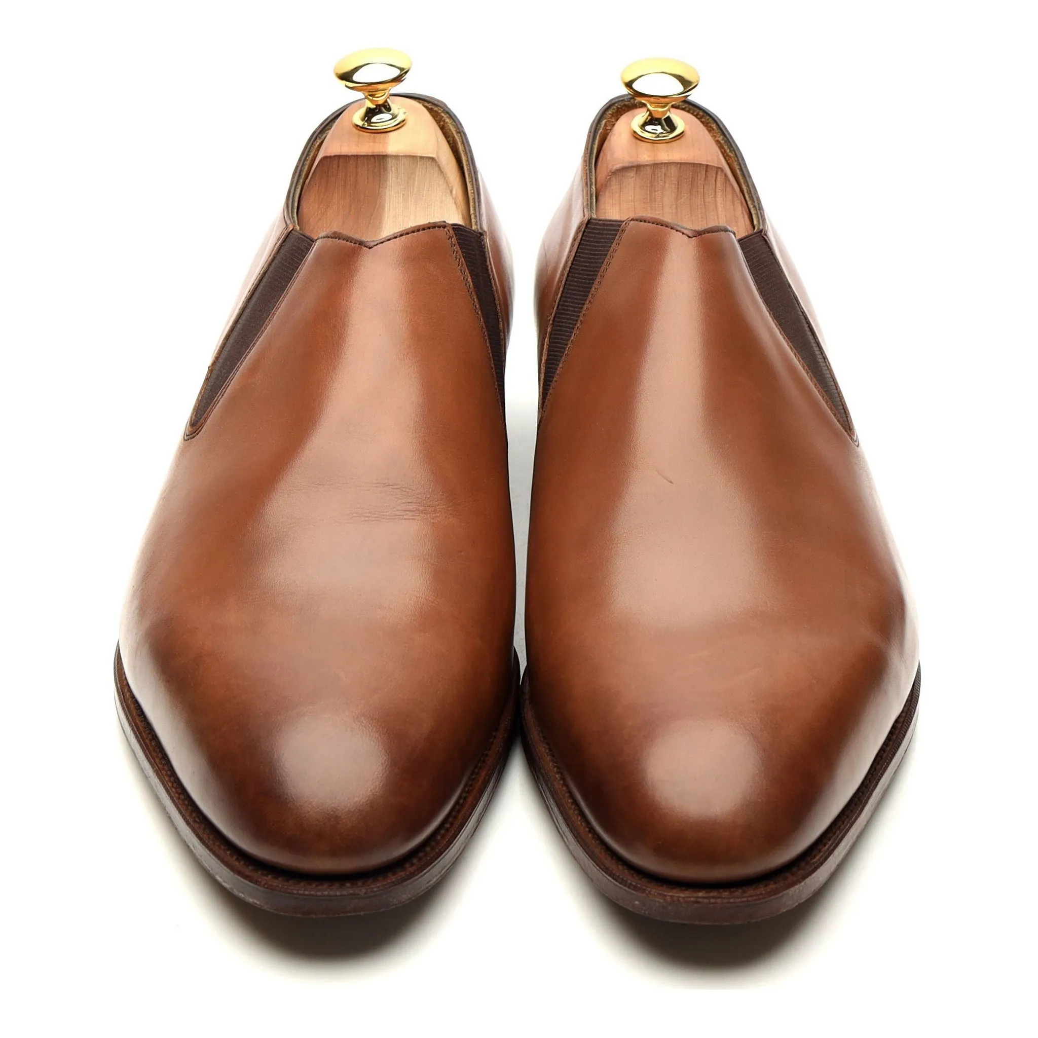 Brown Leather Slip On Whoelcut Loafers UK 10.5 E