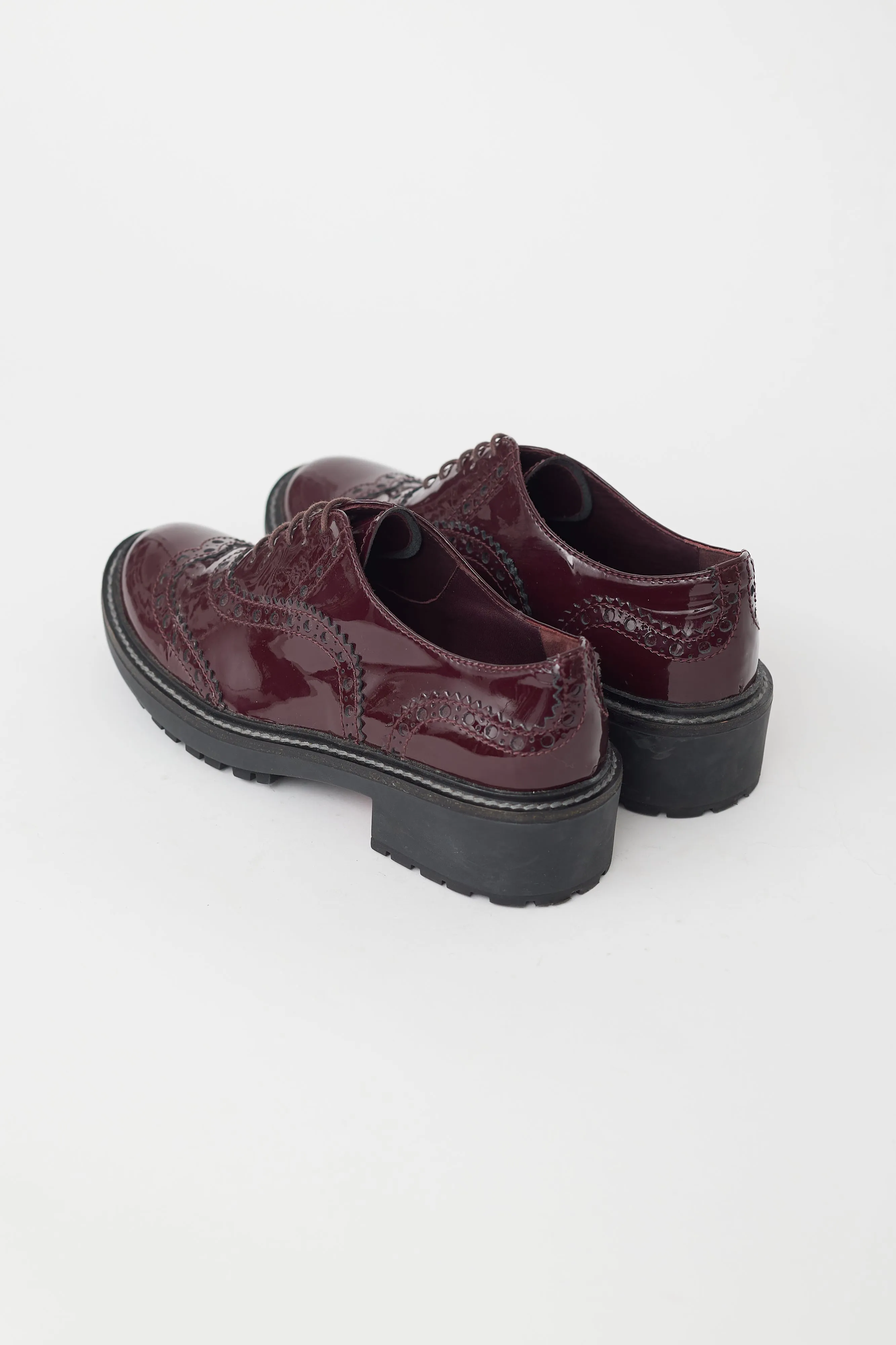 Burgundy Patent Leather Brogue