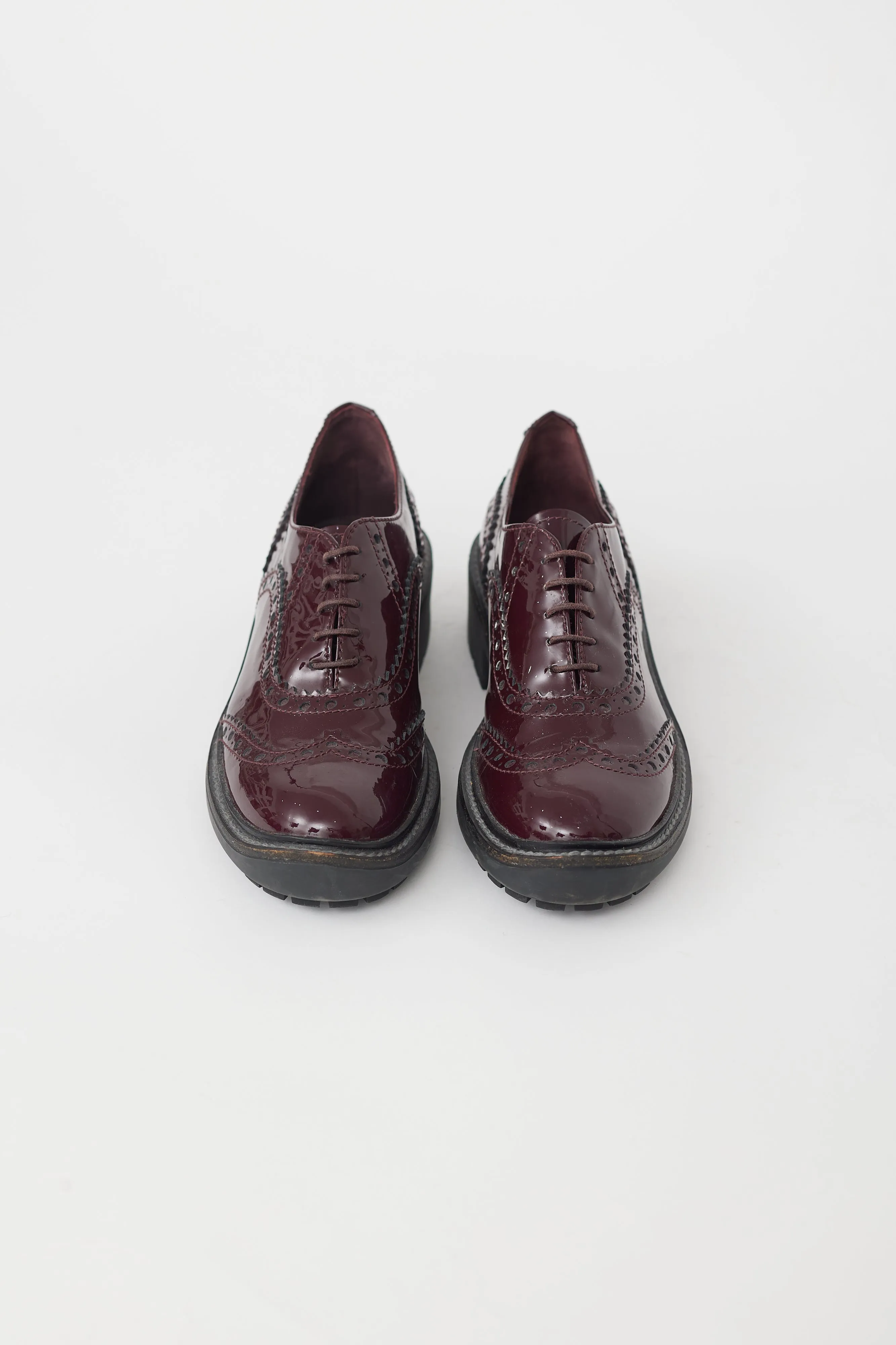 Burgundy Patent Leather Brogue