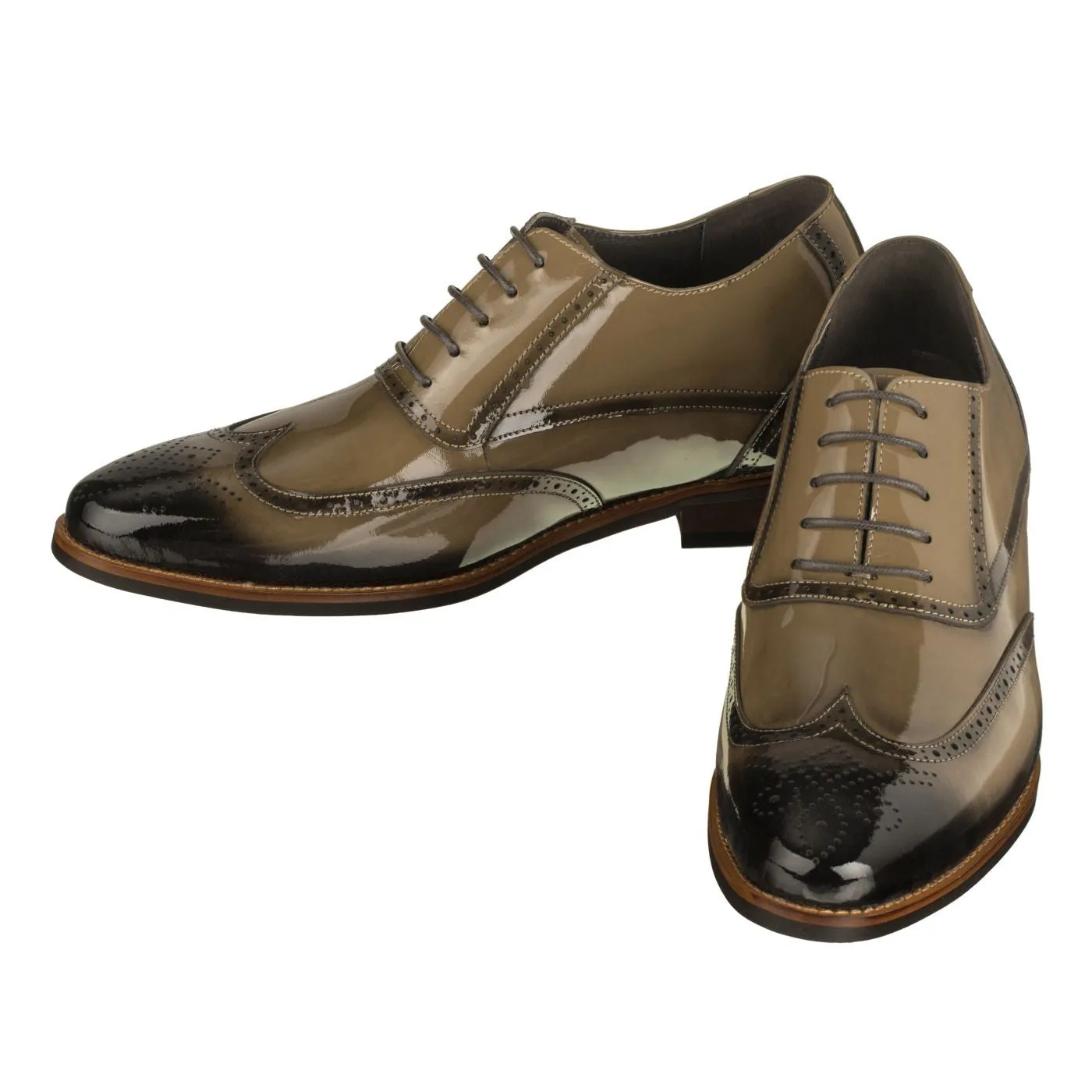 CALTO - S1016 - 3.0 Inches Taller (Tan Patent Leather)