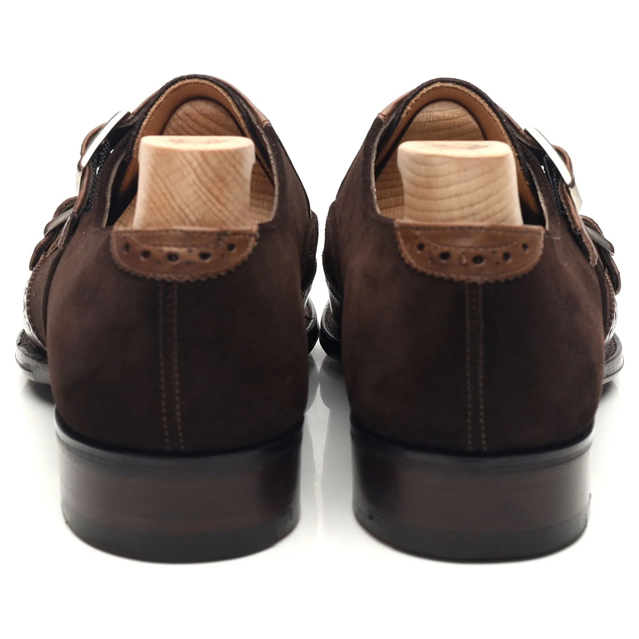 'Cooper' Brown Leather Double Monk Strap UK 7 F