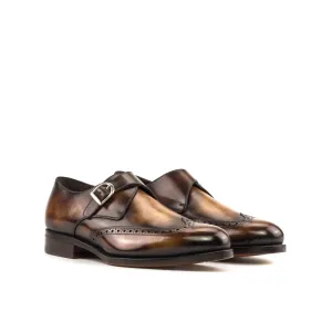 DapperFam Brenno in Fire Men's Hand-Painted Patina Single Monk