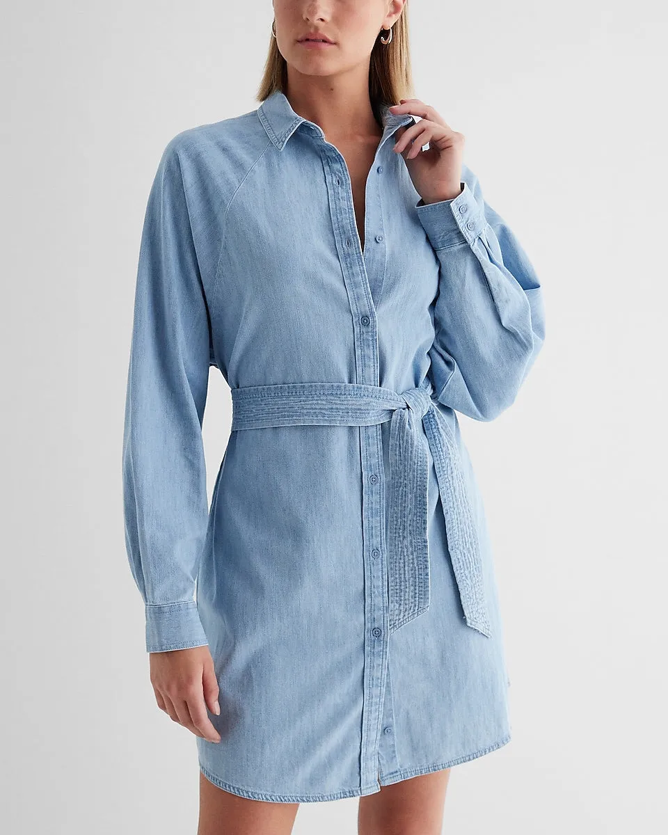 Denim Boyfriend Portofino Shirt Dress in Medium Wash