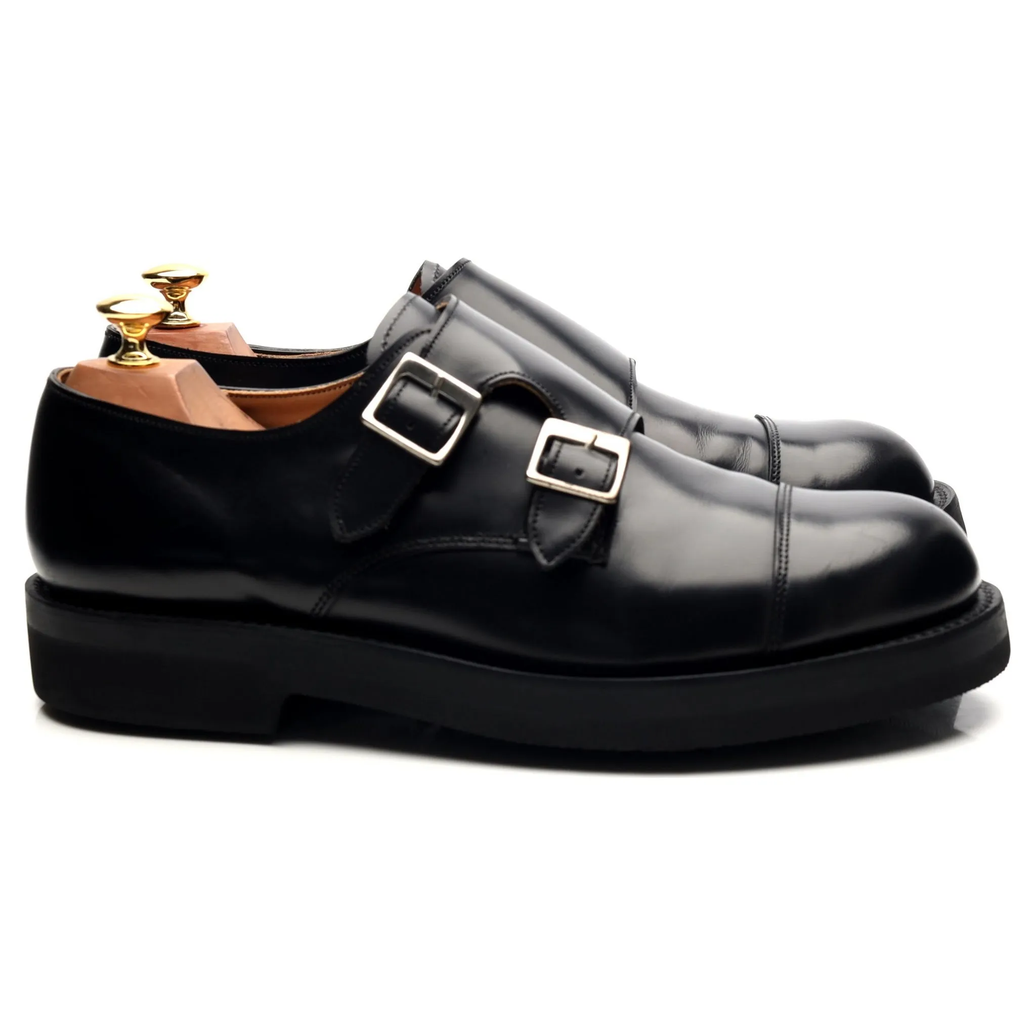 'Diggery' Black Leather Double Monk Strap UK 8.5 G