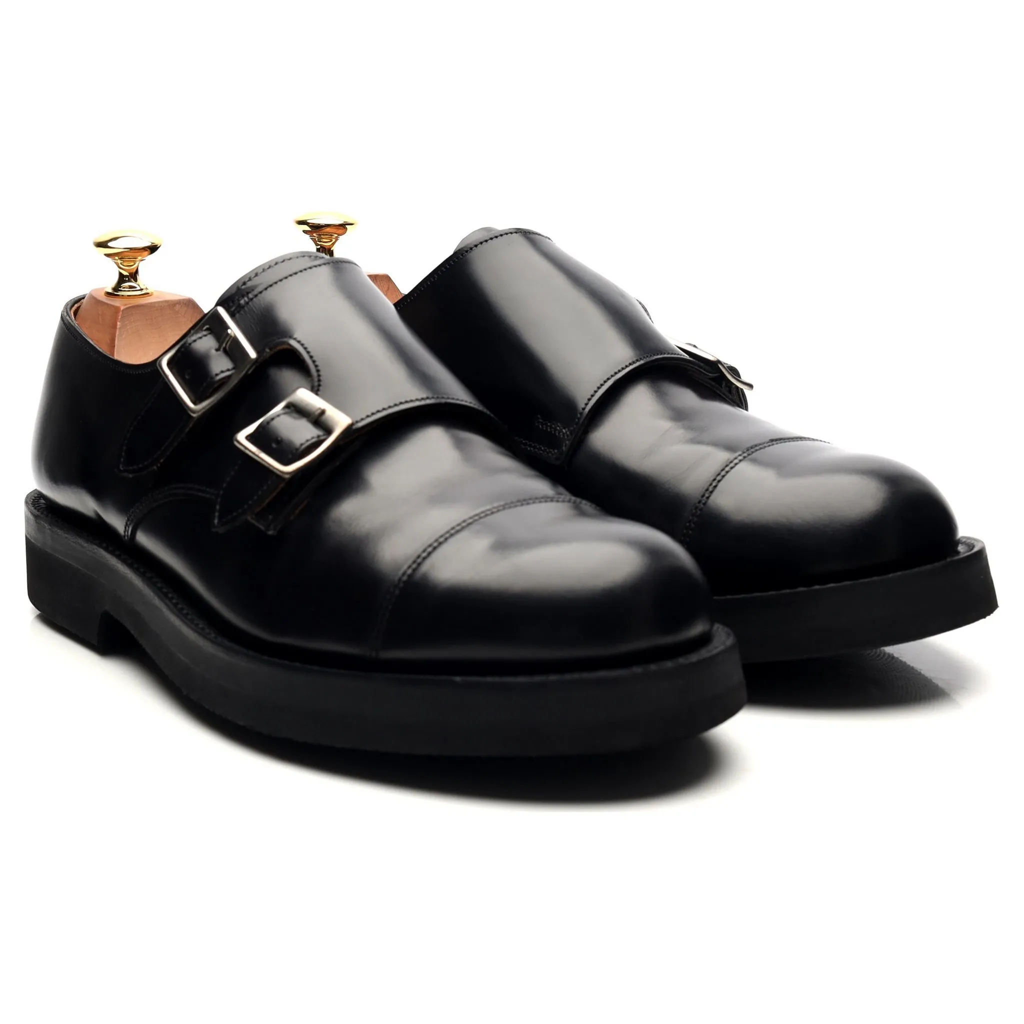 'Diggery' Black Leather Double Monk Strap UK 8.5 G