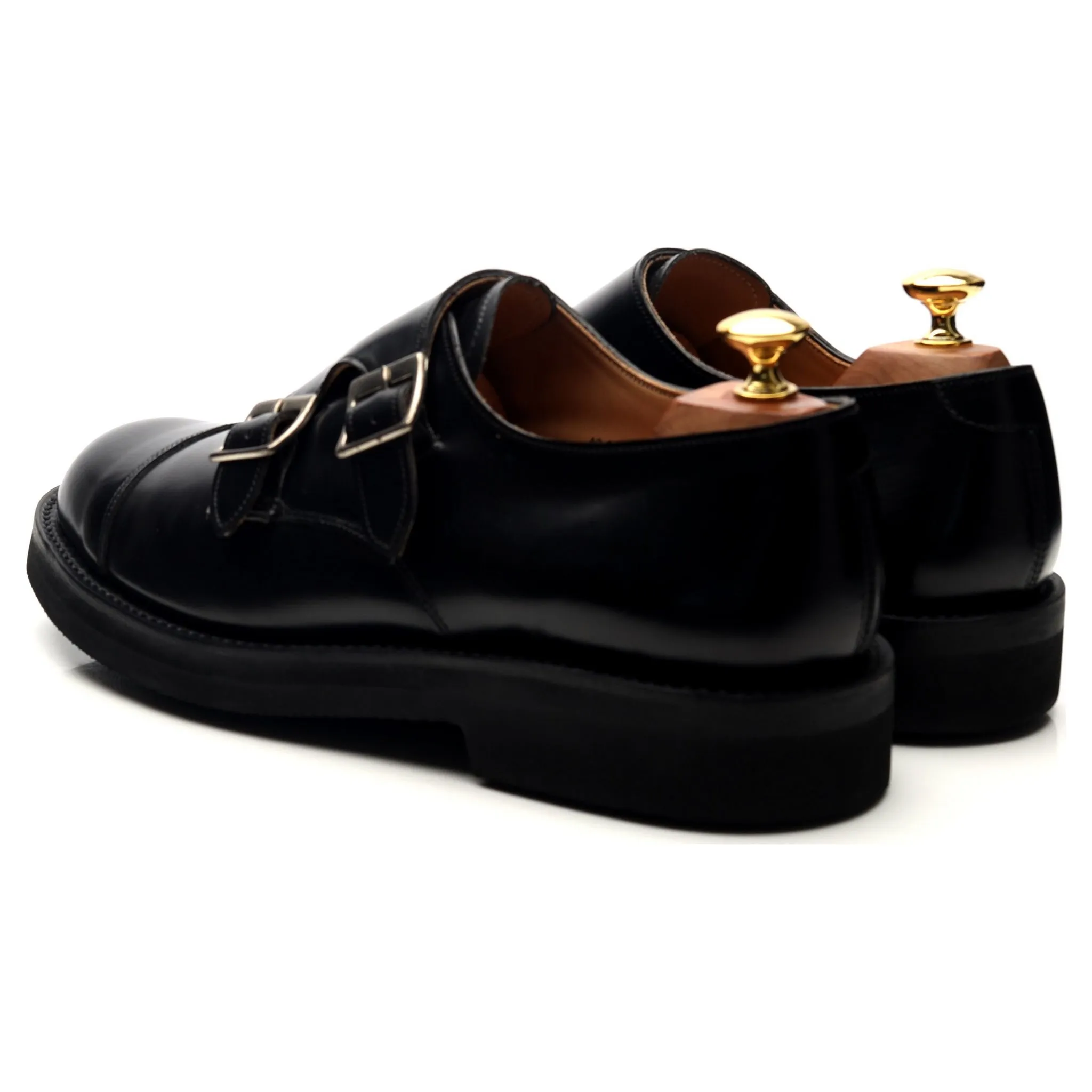 'Diggery' Black Leather Double Monk Strap UK 8.5 G