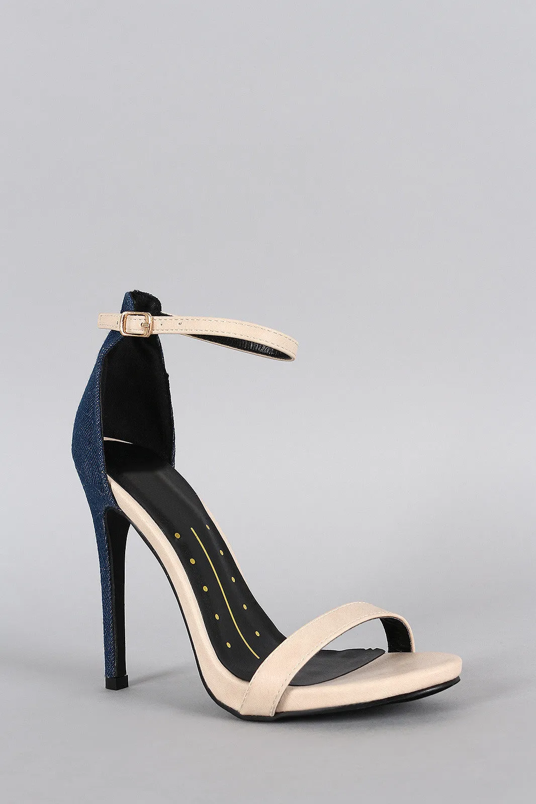 Duo Sleek Denim Open Toe Heel