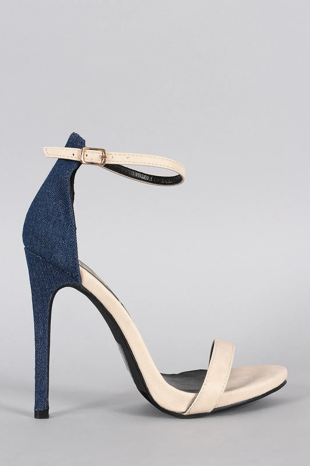 Duo Sleek Denim Open Toe Heel