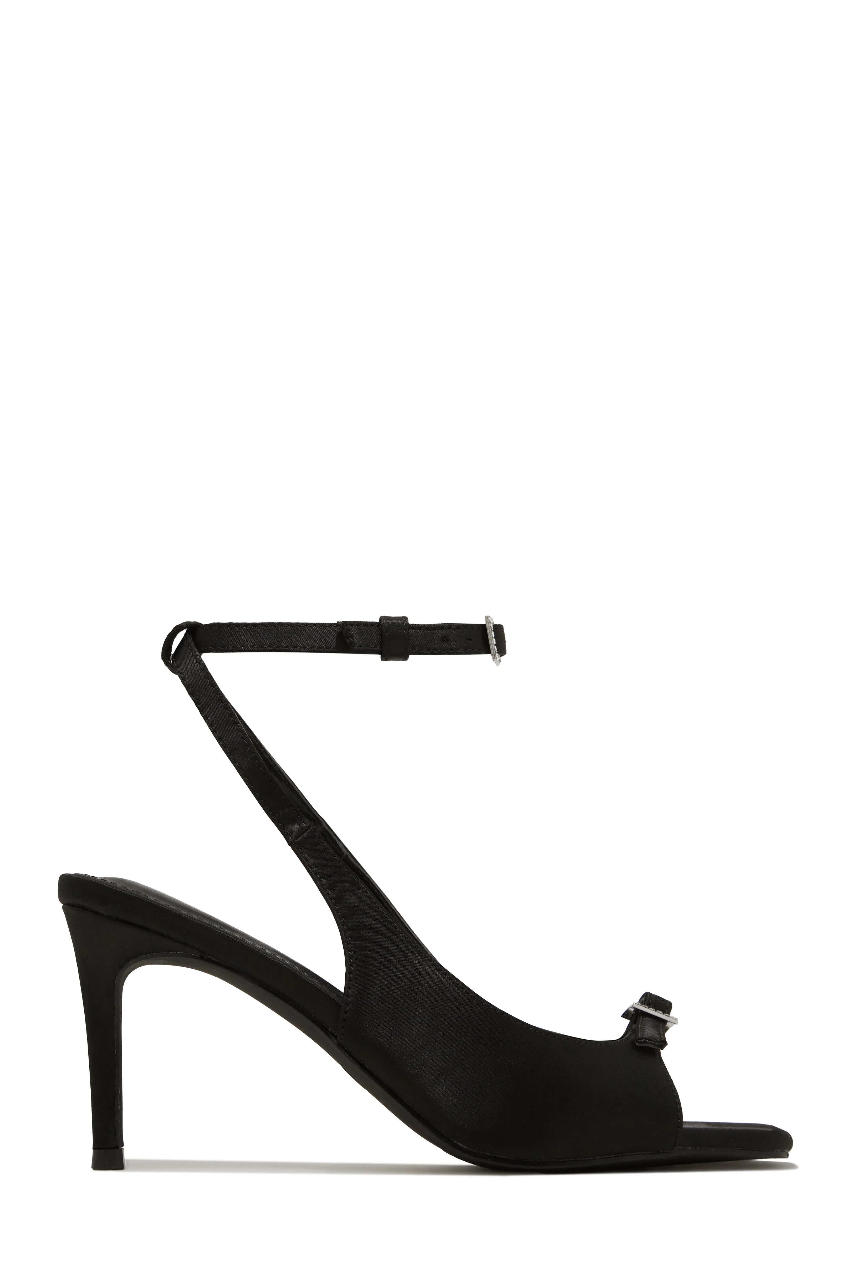 Ella Peep Toe Single Sole Heels - Black