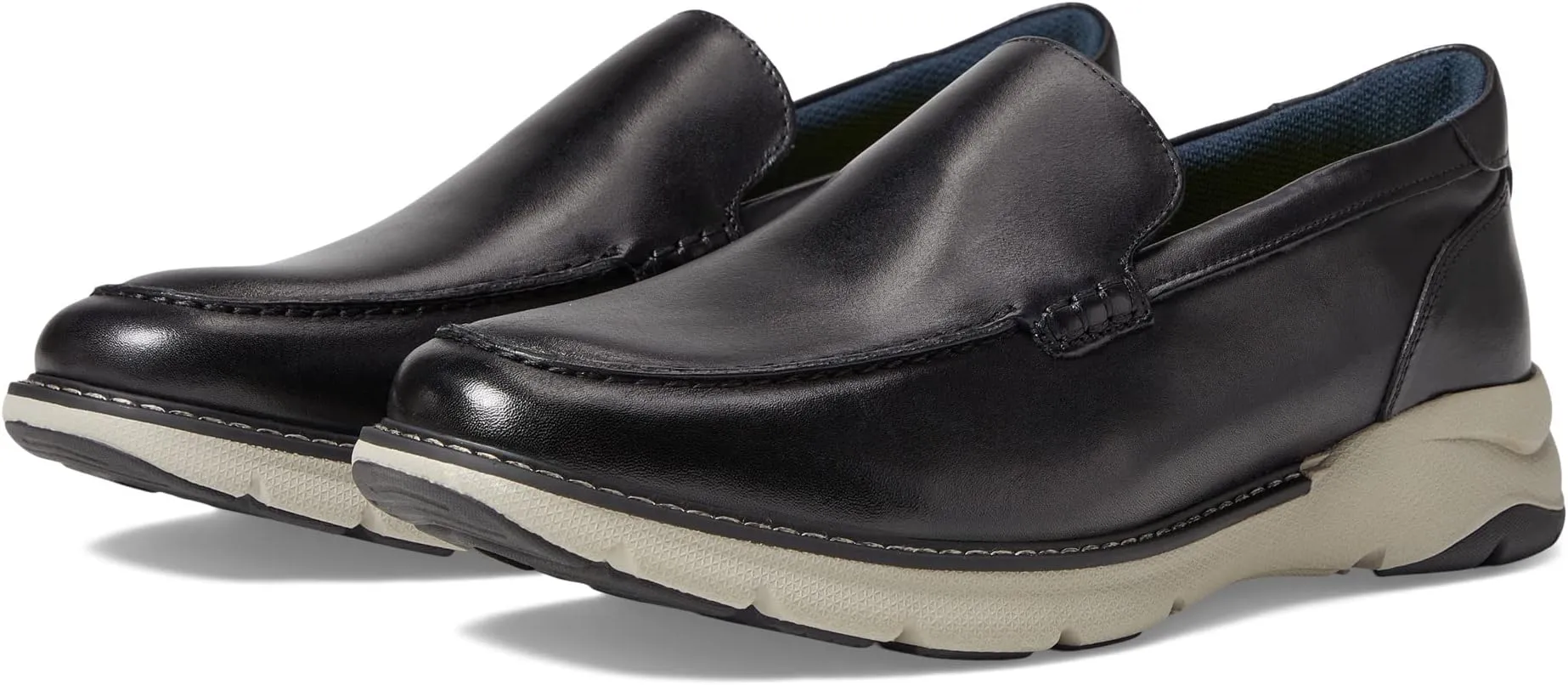 Frenzi Moc Toe Venetian Loafer Florsheim, Black Smooth