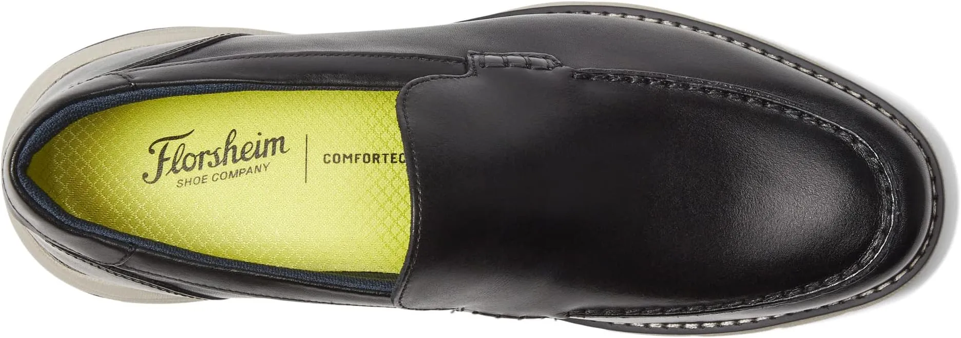 Frenzi Moc Toe Venetian Loafer Florsheim, Black Smooth