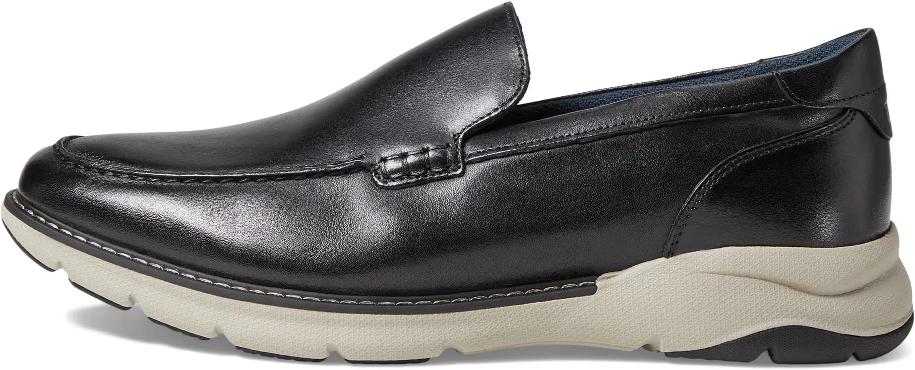 Frenzi Moc Toe Venetian Loafer Florsheim, Black Smooth