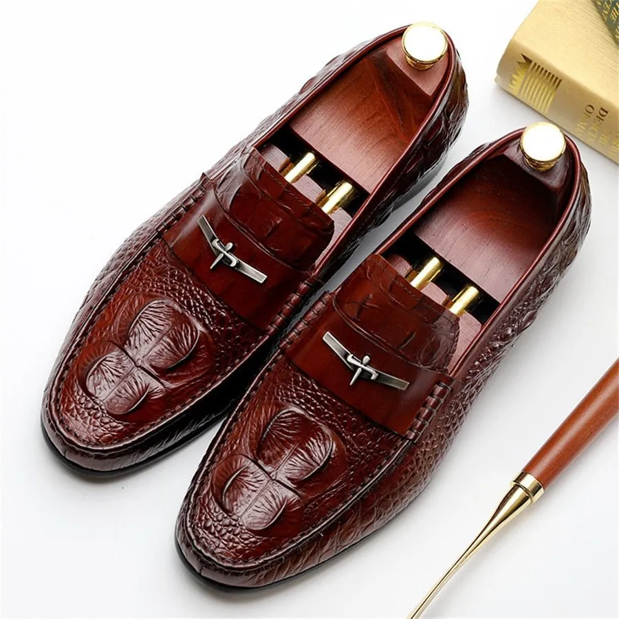 GatorLux Waterproof Embossed Leather Slip-on Loafers