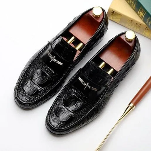 GatorLux Waterproof Embossed Leather Slip-on Loafers