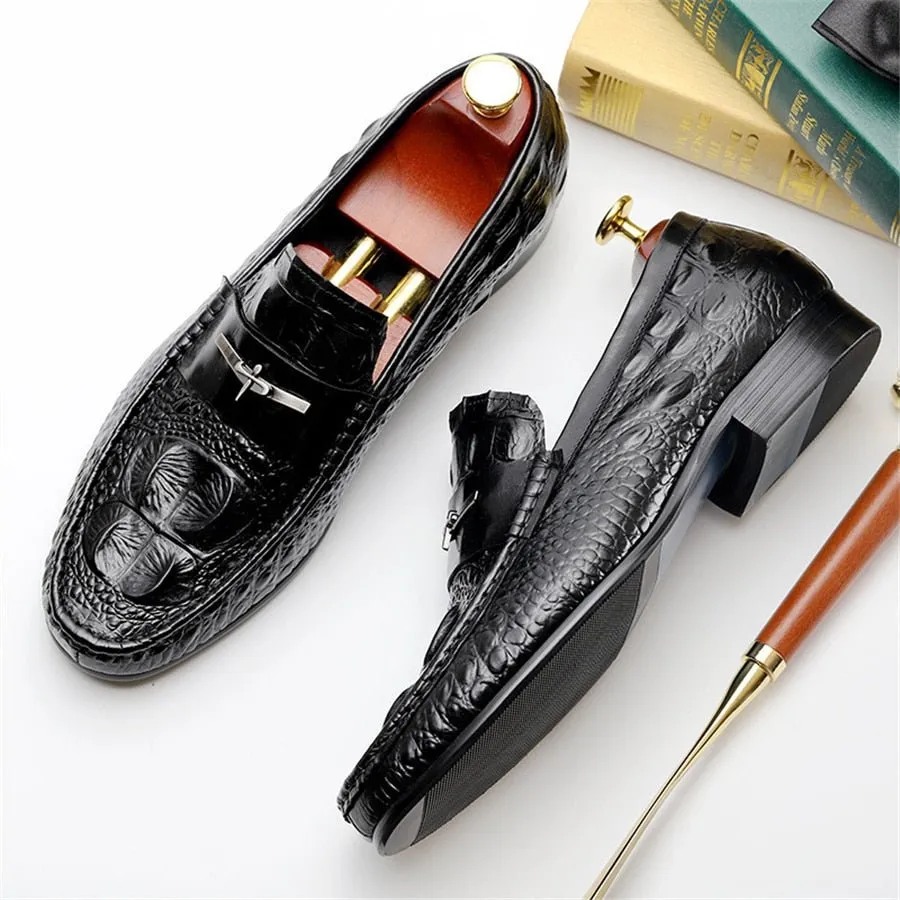 GatorLux Waterproof Embossed Leather Slip-on Loafers