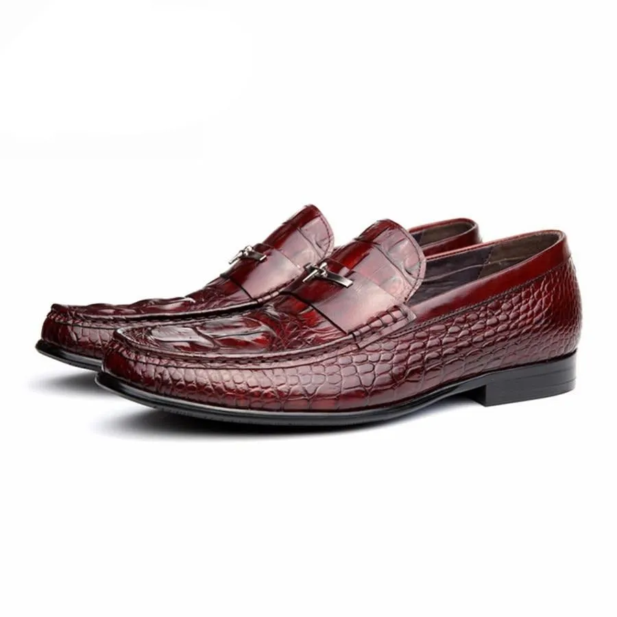 GatorLux Waterproof Embossed Leather Slip-on Loafers