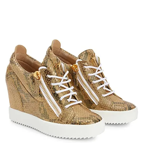 Giuseppe Zanotti, Kriss Wedge High-Top Sneakers, 8, Gold