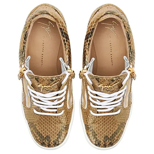 Giuseppe Zanotti, Kriss Wedge High-Top Sneakers, 8, Gold