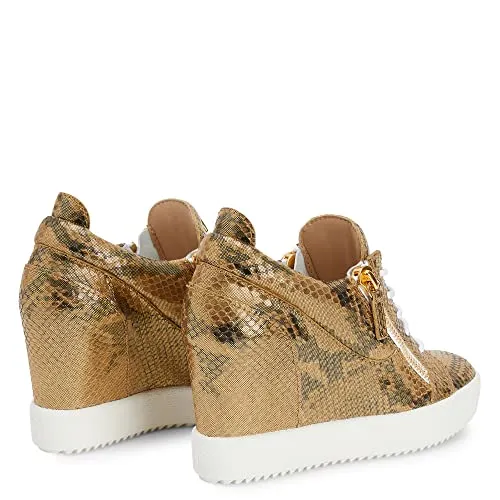 Giuseppe Zanotti, Kriss Wedge High-Top Sneakers, 8, Gold