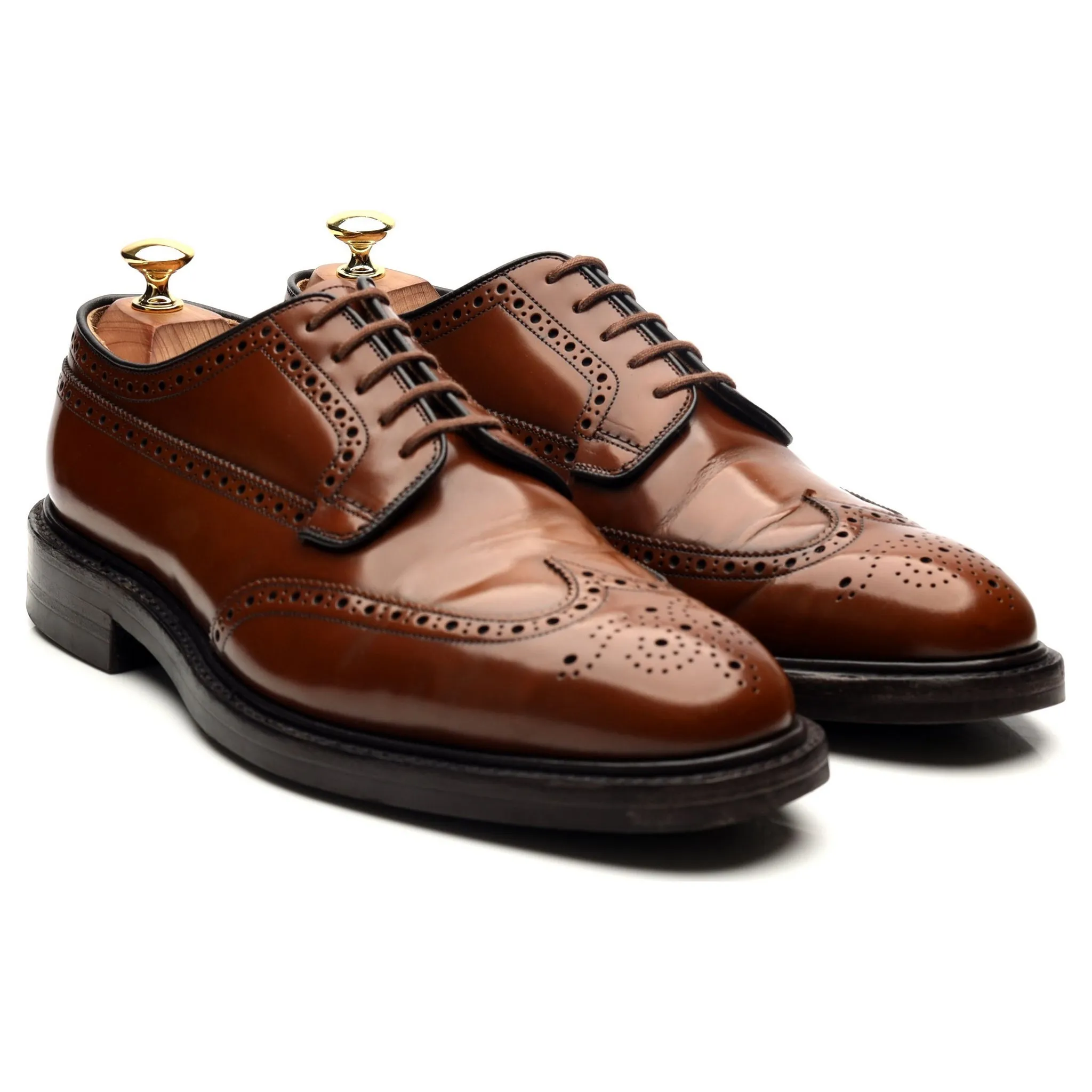 'Grafton' Tan Brown Leather Derby Brogues UK 8 G