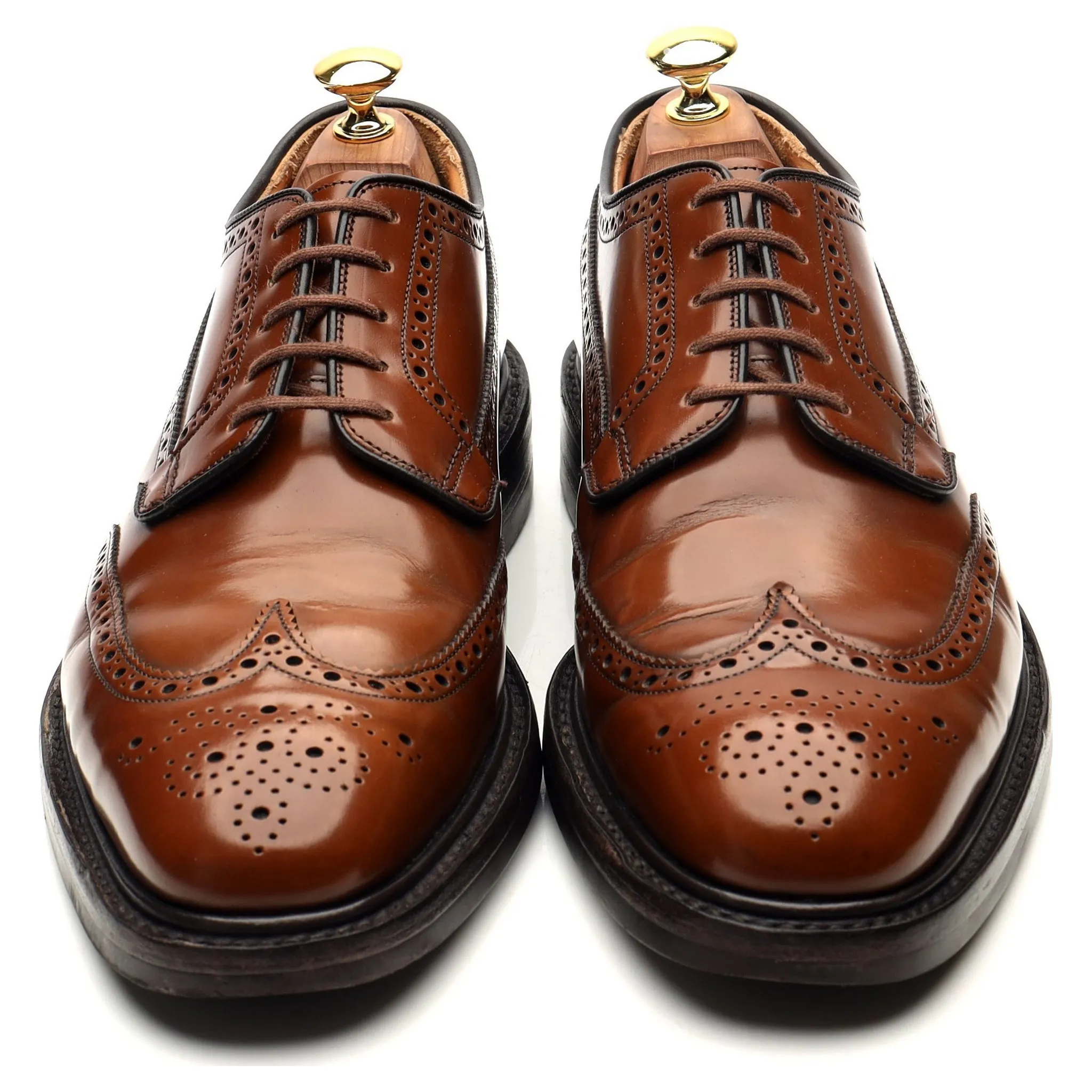 'Grafton' Tan Brown Leather Derby Brogues UK 8 G