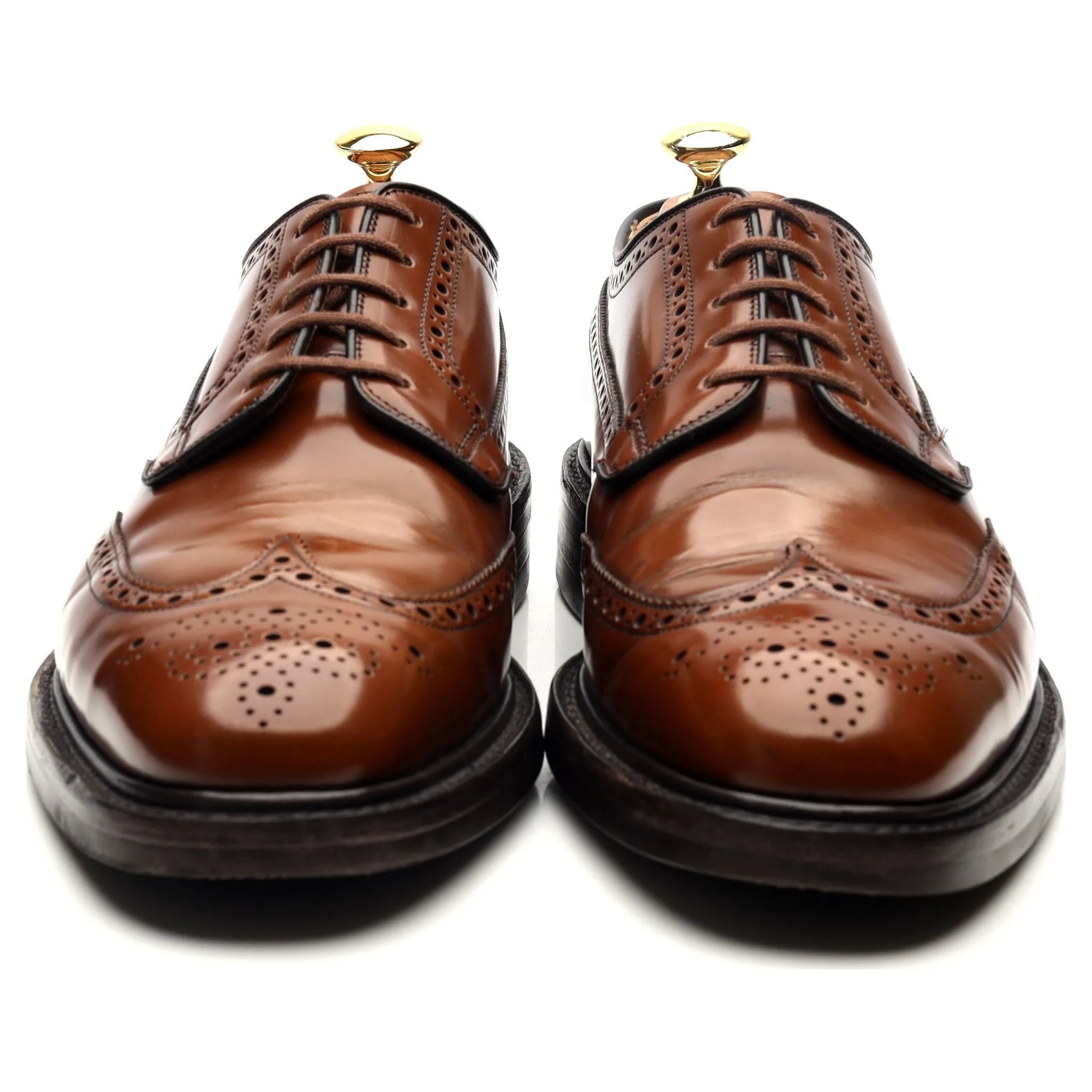 'Grafton' Tan Brown Leather Derby Brogues UK 8 G