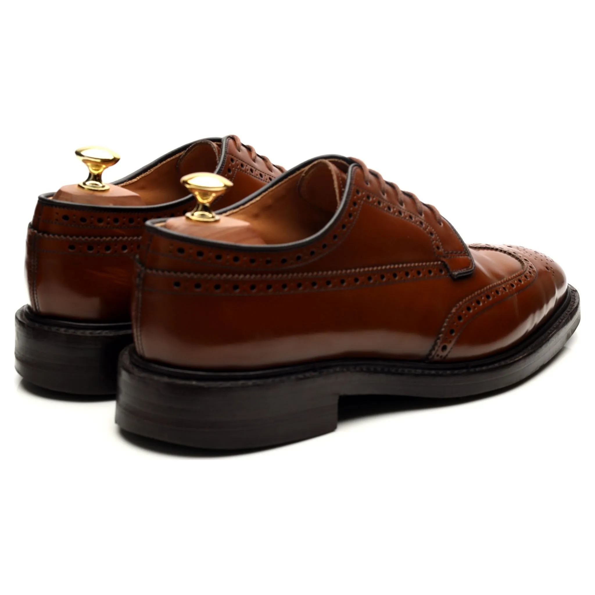 'Grafton' Tan Brown Leather Derby Brogues UK 8 G