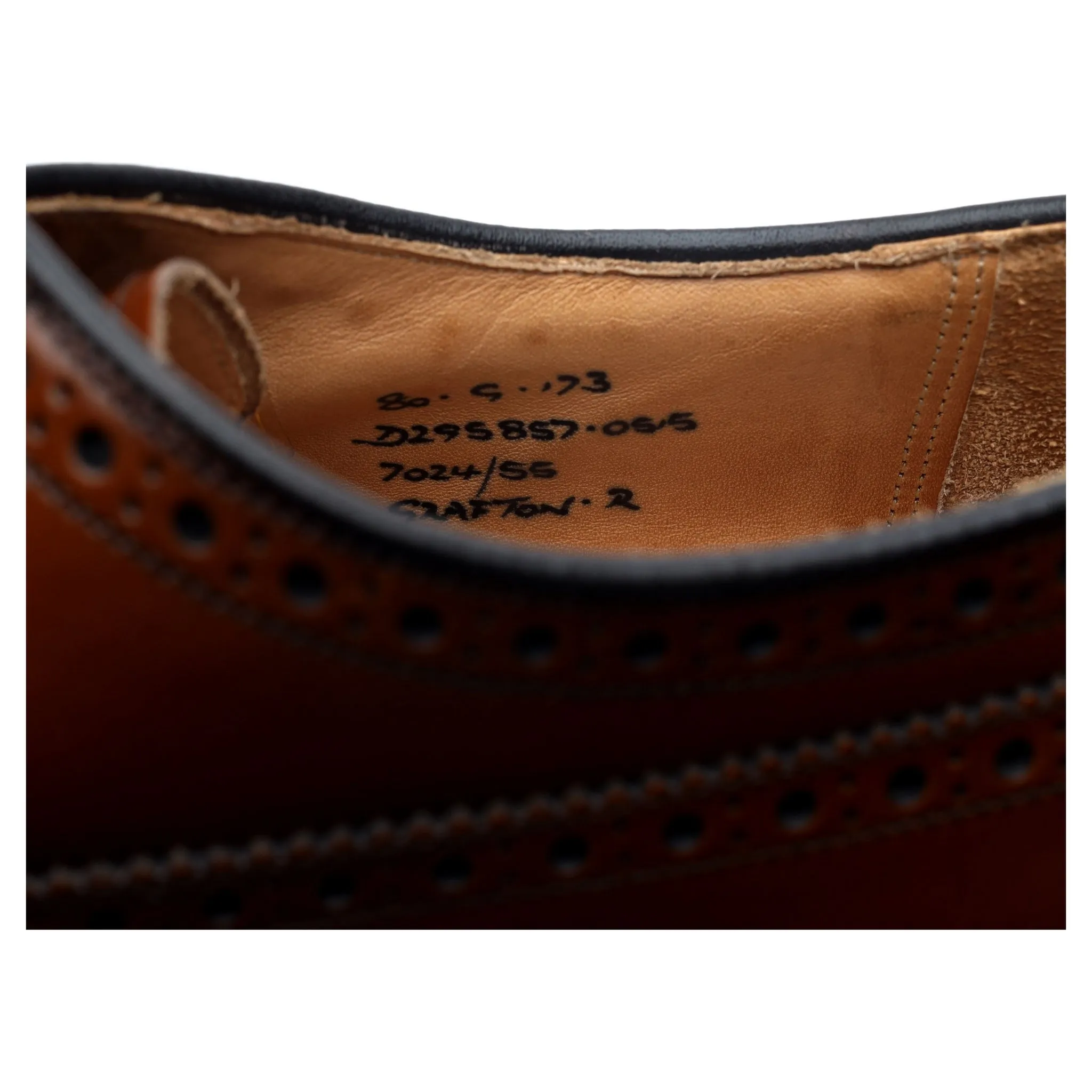 'Grafton' Tan Brown Leather Derby Brogues UK 8 G