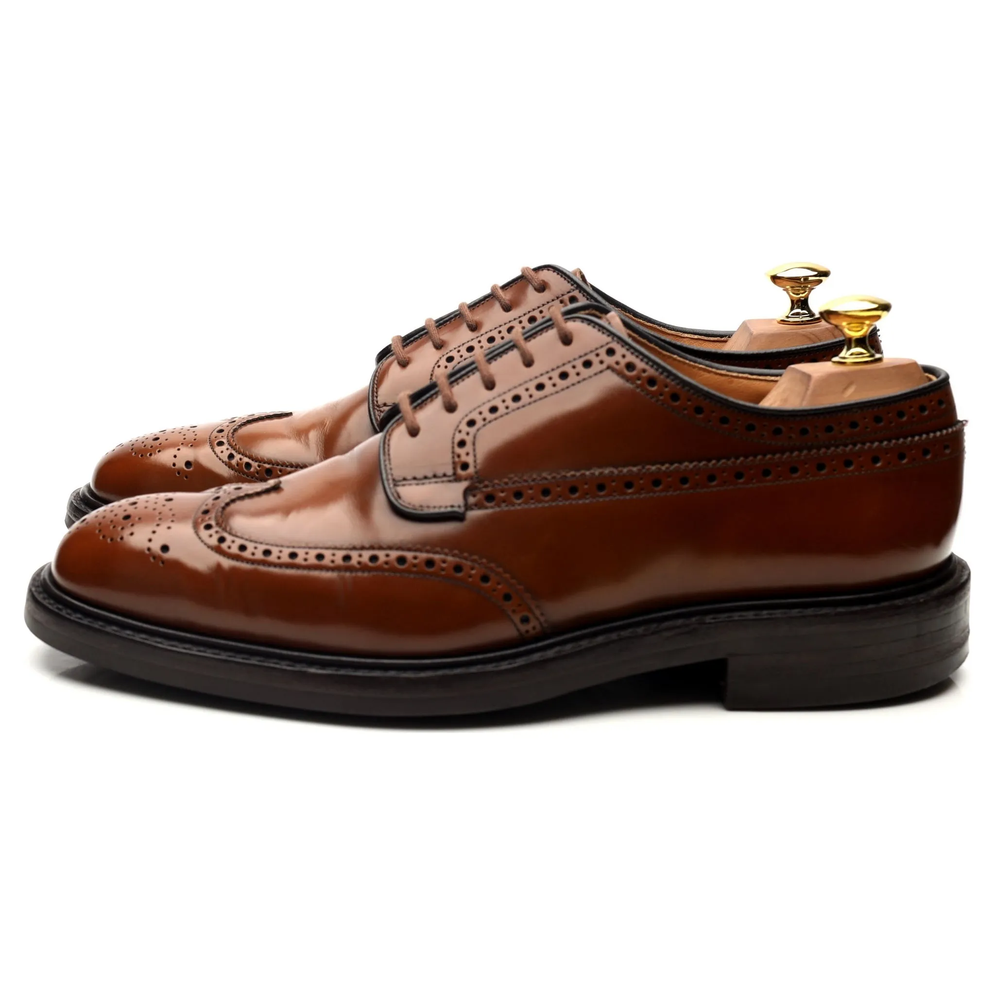 'Grafton' Tan Brown Leather Derby Brogues UK 8 G