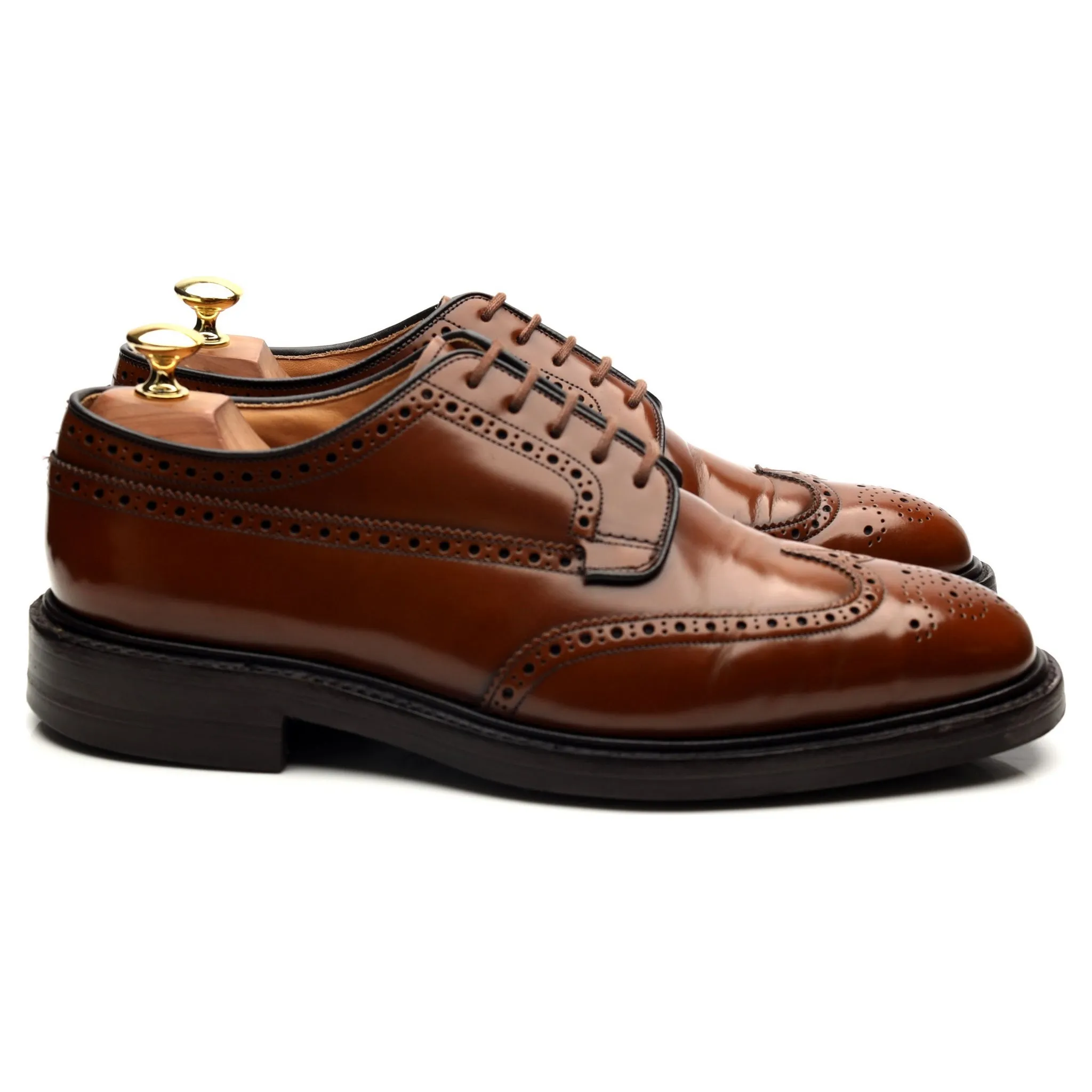 'Grafton' Tan Brown Leather Derby Brogues UK 8 G