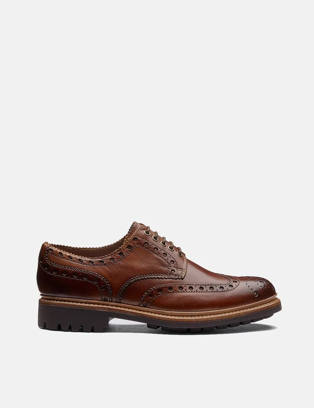 Grenson Archie Brogue Shoes - Tan