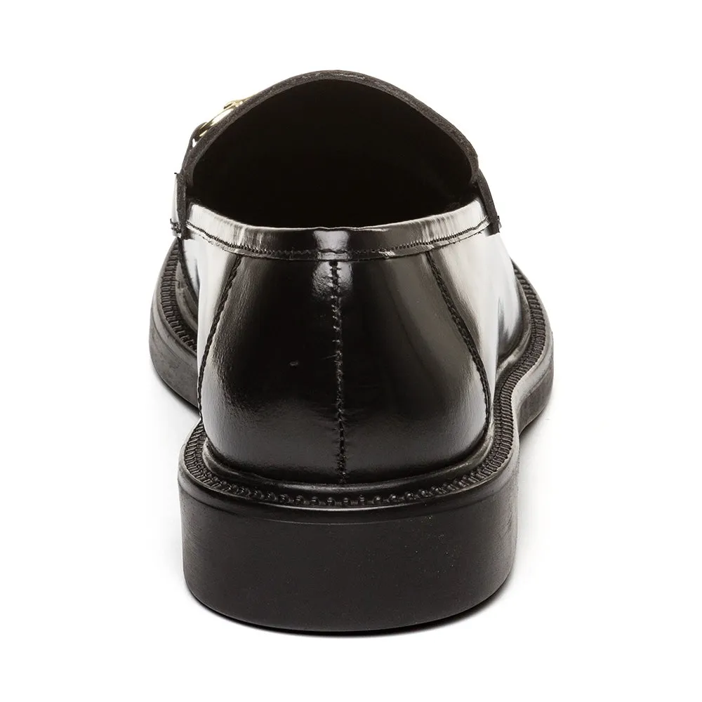 Huddles Flat Shoe BLACK LEATHER