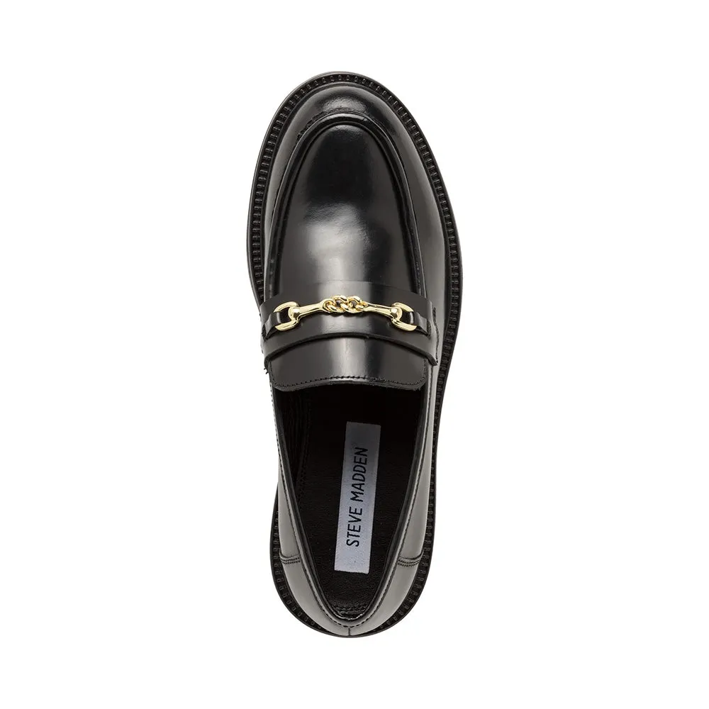 Huddles Flat Shoe BLACK LEATHER