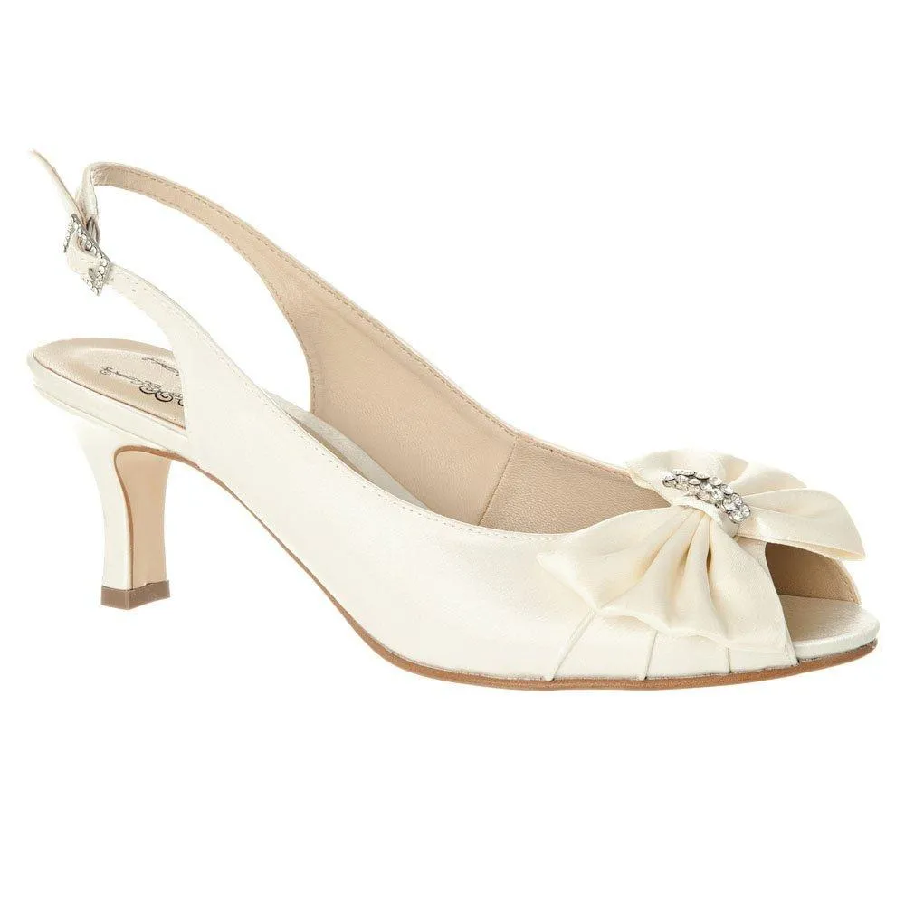 Klipper low heel sling back sandals with a bow