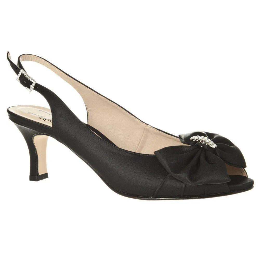 Klipper low heel sling back sandals with a bow