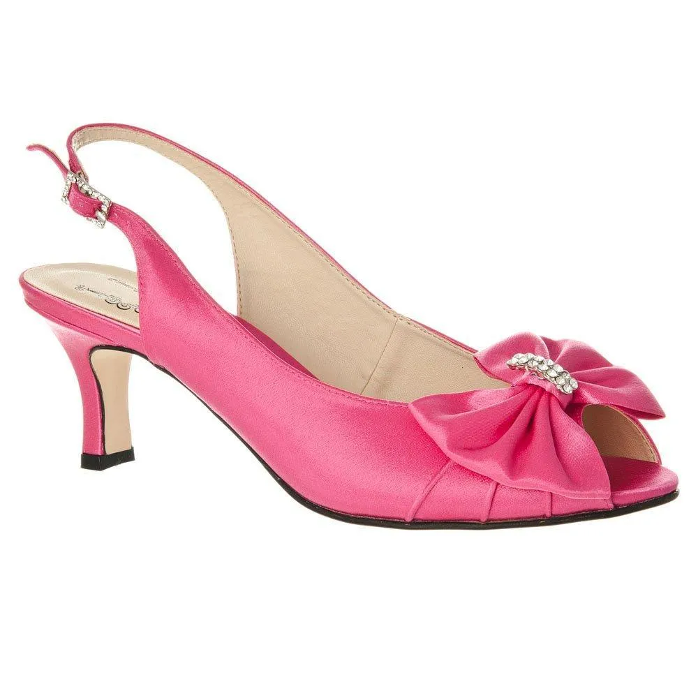 Klipper low heel sling back sandals with a bow