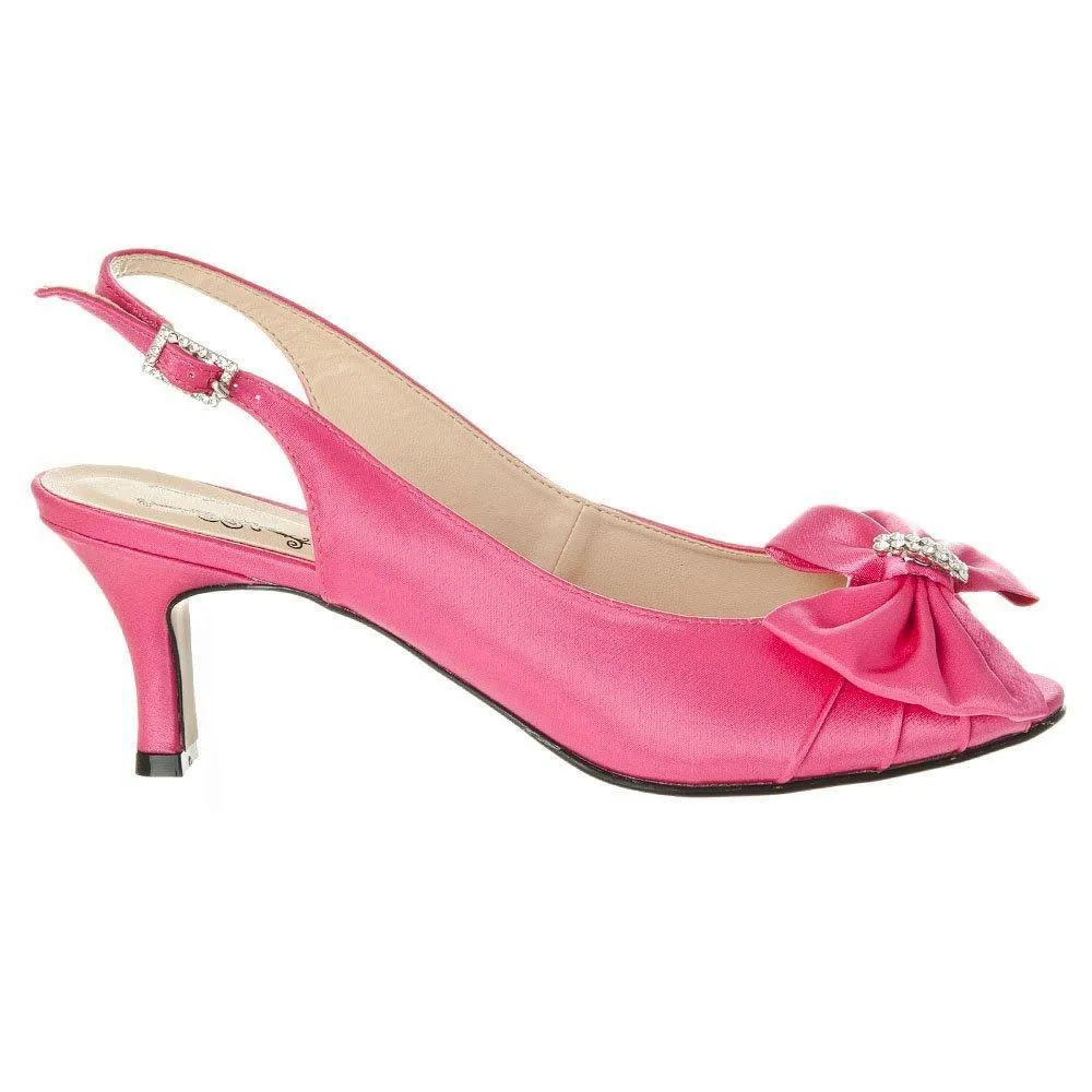 Klipper low heel sling back sandals with a bow