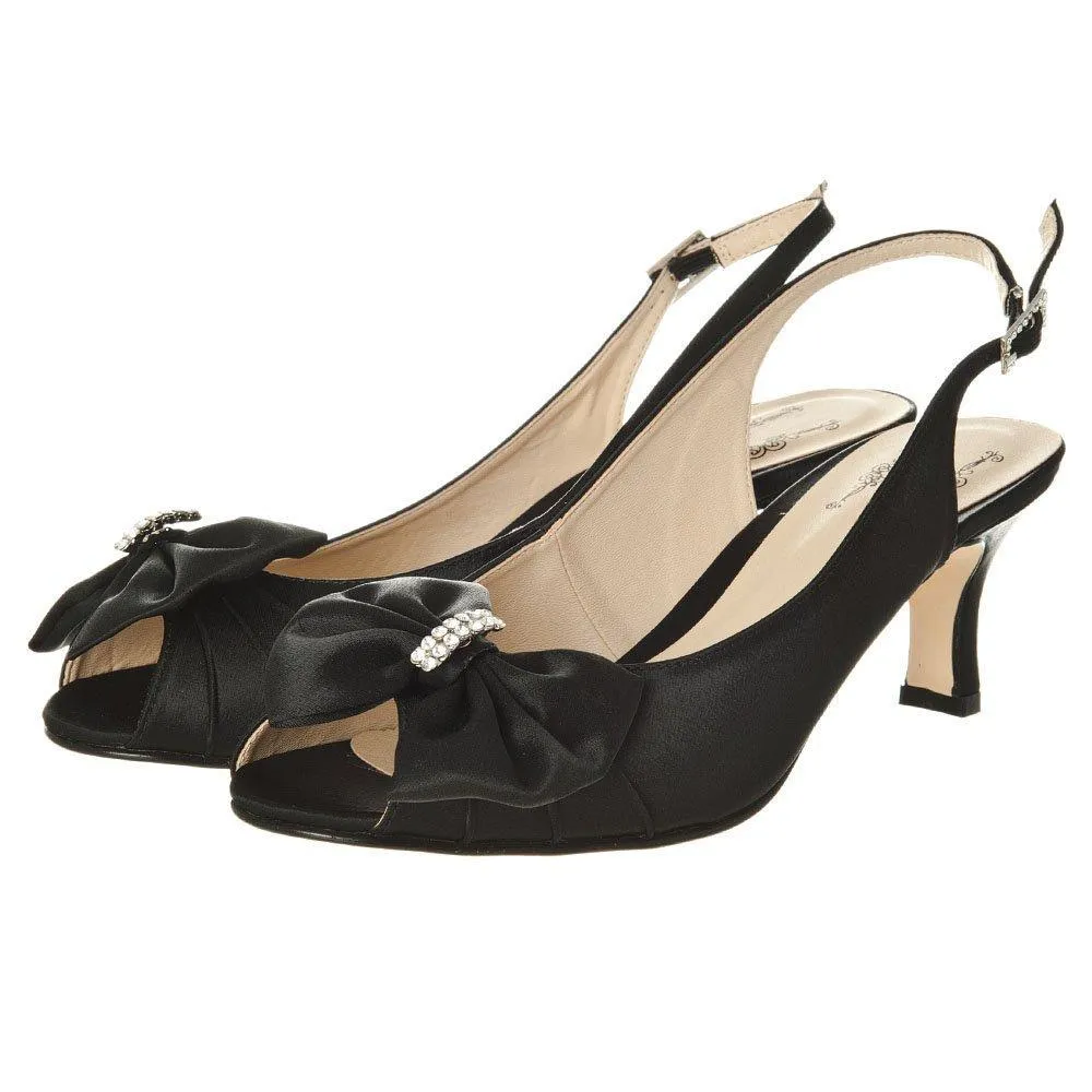 Klipper low heel sling back sandals with a bow