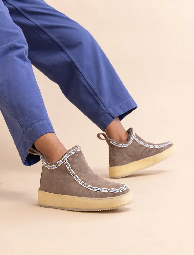 Kotro Moccasin Grey Suede Natural Blue