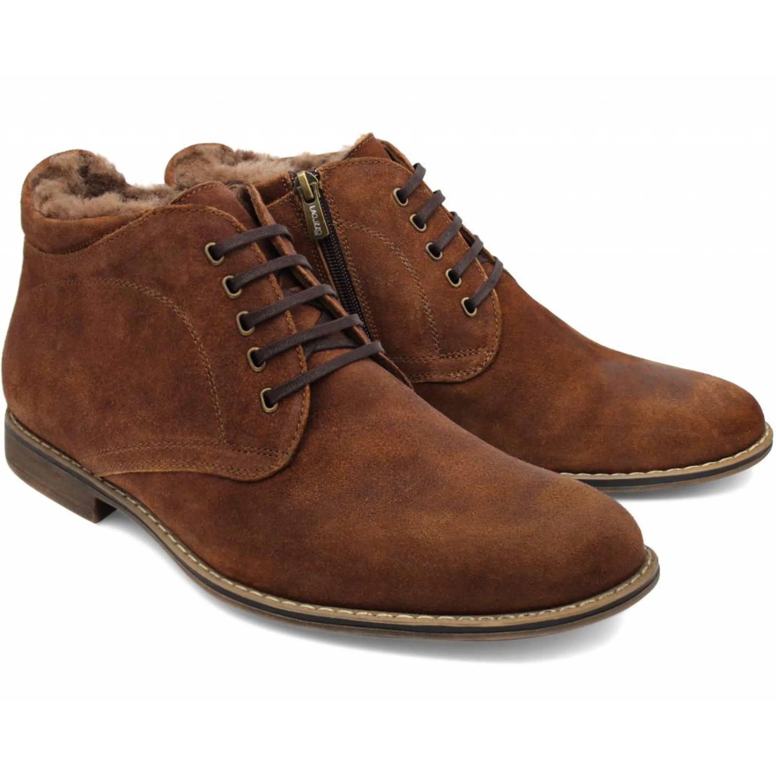 Lacuzzo Italian Suede Sheep Fur Lined Boots