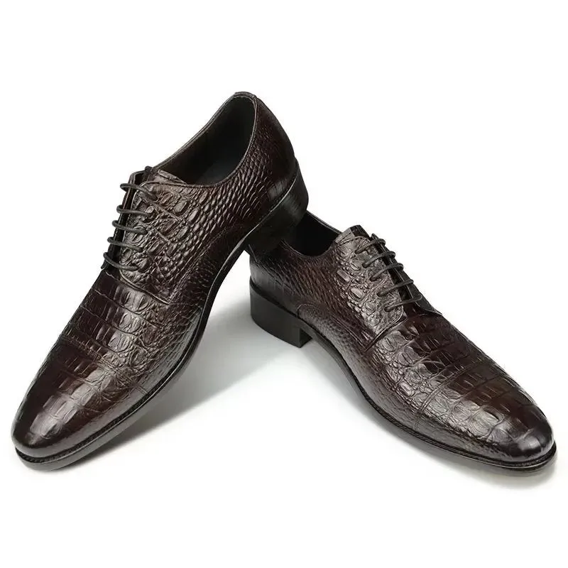 Lavish Formal Opulent CrocLeather Brogue Shoes