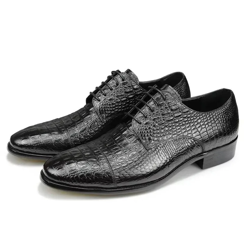 Lavish Formal Opulent CrocLeather Brogue Shoes